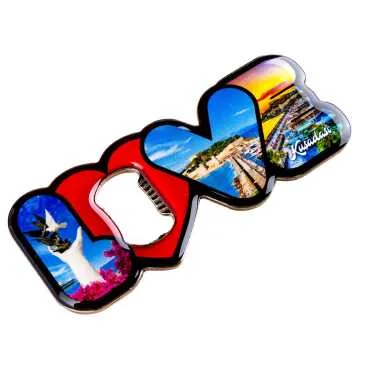 Kuşadası Temalı Myros Metal Love Açacak Magnet 114x47 mm - Standart - 2