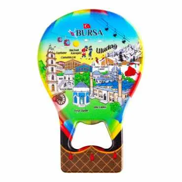 Bursa Temalı Myros Metal Balon Açacak Magnet T 102x73 mm - Standart