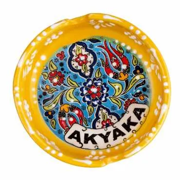 Akyaka Temalı Çini Küçük Klasik Özel Kabartma Küllük