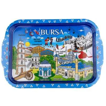 Bursa Temalı  Çift Yön Baskılı Tepsi 23*30 Cm - Standart - 2