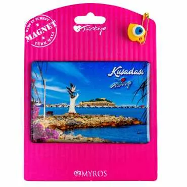 Kuşadası Temalı Myros Kartonetli Magnet