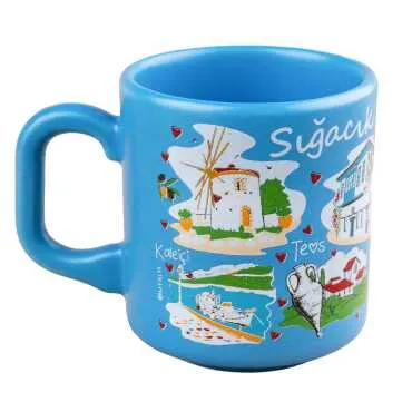 Sığacık Temalı Yöresel Seramik Kapuçino Kupa - 8