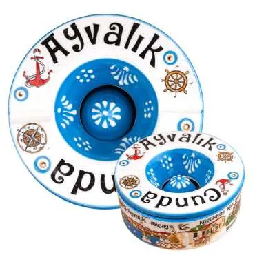 Ayvalık Bölgesi Temalı Yöresel Kapaklı Büyük Küllük 115*55 Mm