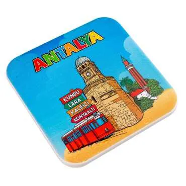 Antalya Temalı MYROS UV KARE BARDAKALTI 100 MM - Standart - 4