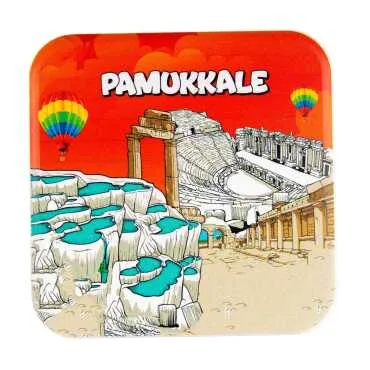 Pamukkale Temalı MYROS UV KARE BARDAKALTI 100 MM - Standart - 2