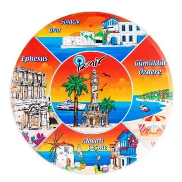 İzmir Temalı MYROS UV YUVARLAK BARDAKALTI 110 MM - 5
