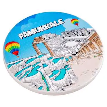 Pamukkale Temalı MYROS UV YUVARLAK BARDAKALTI 110 MM - 7