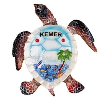 Kemer Temalı Sedefli Taşlı Polyester Büyük Kaplumbağa Küllük 13.5*12 Cm - Standart - 2