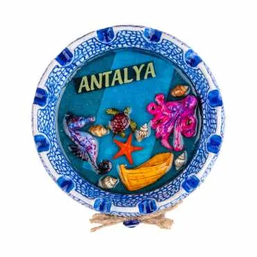 Antalya Temalı İPLİ YUVARLAK POLYESTER BÜYÜK KÜLLÜK - Standart - 4