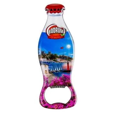 Bodrum Themed Customised Uv Printed Coca Cola Bottle Shape Plastic Base Bottle Opener 42x120 mm - 2