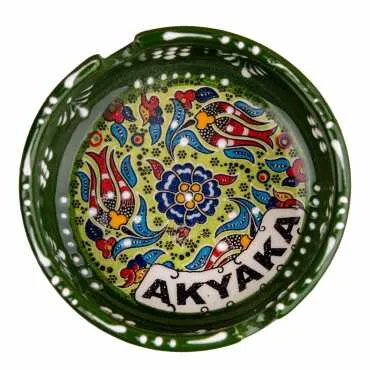 Akyaka Temalı Çini Küçük Klasik Özel Kabartma Küllük - 4