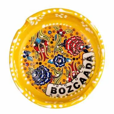 Bozcaada Temalı Çini Küçük Klasik Özel Kabartma Küllük - 5