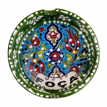 Foça Temalı Çini Küçük Klasik Özel Kabartma Küllük - 5