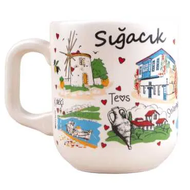 Sığacık Temalı Yöresel Seramik Kapuçino Kupa - 6