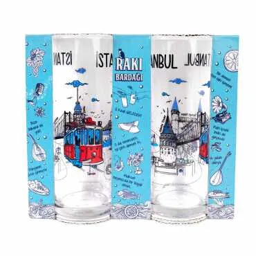 İstanbul Temalı İkili Rakı Bardağı Seti - 2