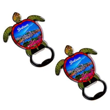 Bodrum Temalı Myros Metal Kaplumbağa Açacak Magnet 103x75 mm - 2