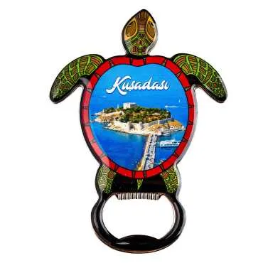Kuşadası Temalı Myros Metal Kaplumbağa Açacak Magnet 103x75 mm - 3