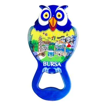 Bursa Temalı Myros Metal Baykuş Açacak Magnet 88x47 mm - 4