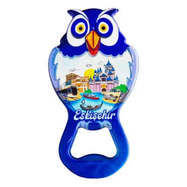 Eskişehir Temalı Myros Metal Baykuş Açacak Magnet 88x47 mm - 4