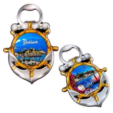 Bodrum Temalı Myros Metal Çapa Açacak Magnet 105x72 mm - 2
