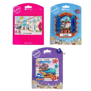 Cunda Temalı Kartonetli Uv Polyester Magnet - 2