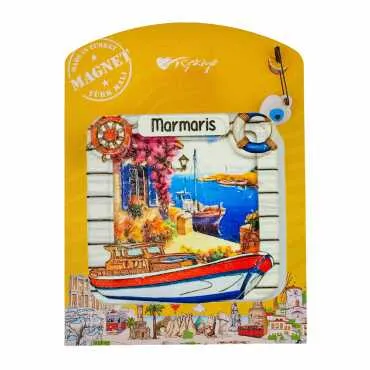 Marmaris Temalı Kartonetli Uv Polyester Magnet - 8