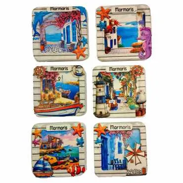 Marmaris Temalı Myros Yöresel Polyester Magnet - 3