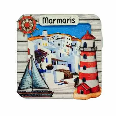 Marmaris Temalı Myros Yöresel Polyester Magnet - 5