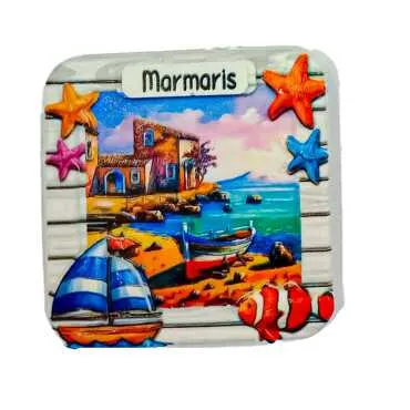 Marmaris Temalı Myros Yöresel Polyester Magnet - 11