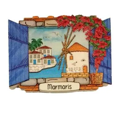 Marmaris Temalı Myros Yöresel Polyester Magnet - 13
