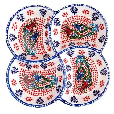 SAMUR ÇİNİ DÖRTLÜ ÇEREZLİK 17,5 CM
