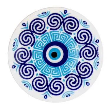 YUVARLAK NAZAR SERİGRAFİ BARDAK ALTLIĞI - 3