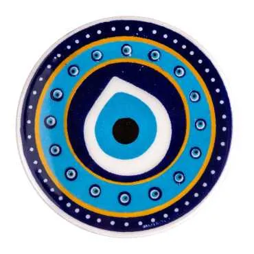 YUVARLAK NAZAR SERİGRAFİ BARDAK ALTLIĞI - 5