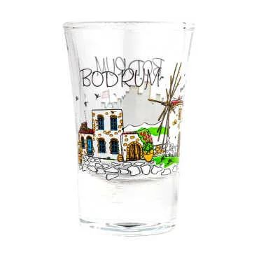 Bodrum Themed Custom Printed Shot Glass 45x70 mm