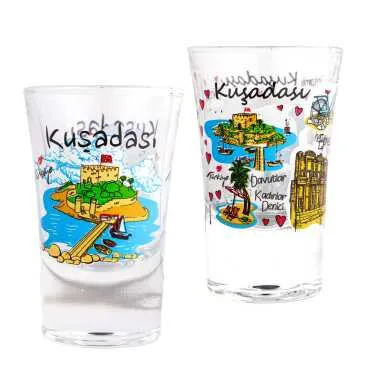 Toptan Kuşadası Temalı Baskılı Shot Bardak 45x70 mm - 3