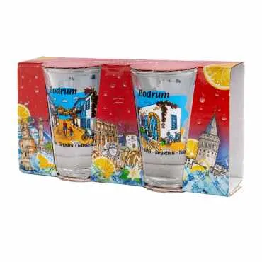 Bodrum Themed Shot Glass Set of 2 Pcs - 2