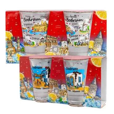 Bodrum Themed Shot Glass Set of 2 Pcs - 3