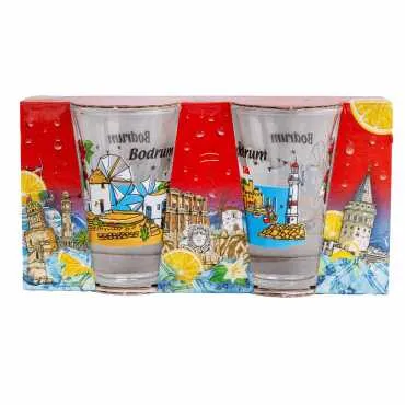 Bodrum Themed Shot Glass Set of 2 Pcs - 6