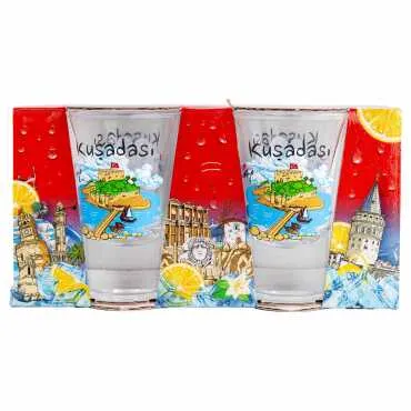 Kusadasi Themed Shot Glass Set of 2 Pcs