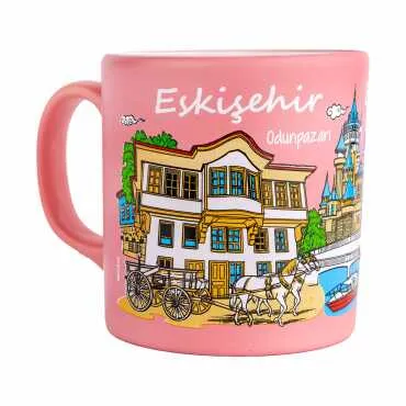 Eskişehir Temalı Seramik Renkli Baskılı Kupa 82x90 mm
