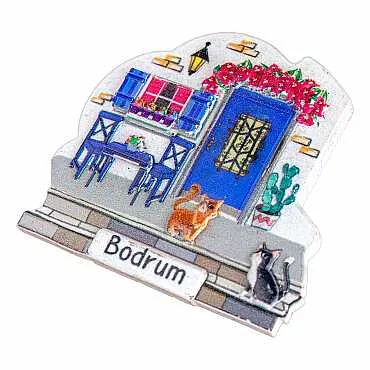 Bodrum Themed Myros Local Polyester Refrigerator Magnet - 25