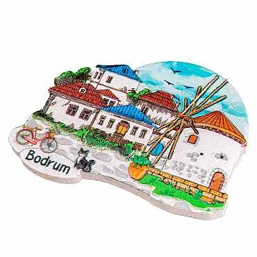 Bodrum Themed Myros Local Polyester Refrigerator Magnet - 32