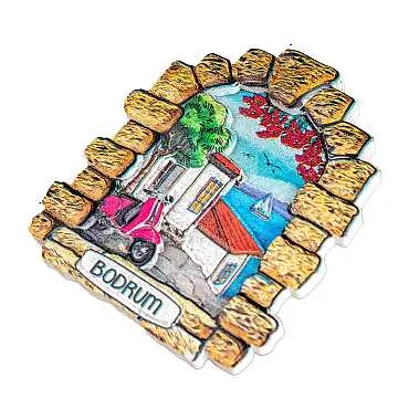 Bodrum Themed Myros Local Polyester Refrigerator Magnet - 47