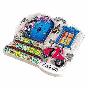 Bodrum Themed Myros Local Polyester Refrigerator Magnet - 50