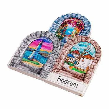 Bodrum Themed Myros Local Polyester Refrigerator Magnet - 53