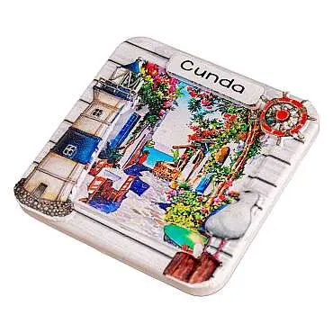 Cunda Themed Myros Local Design Polyester Refrigerator Magnet - 12