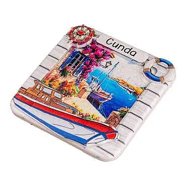 Cunda Themed Myros Local Design Polyester Refrigerator Magnet - 13