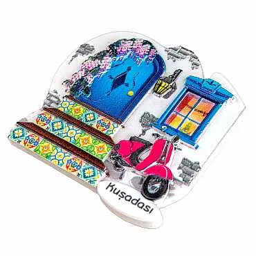 Kuşadası Temalı Myros Yöresel Polyester Magnet - 52