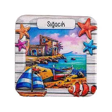 Sığacık Themed Myros Local Polyester Refrigerator Magnet - 5