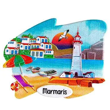 Marmaris Temalı Myros Yöresel Polyester Magnet - 40